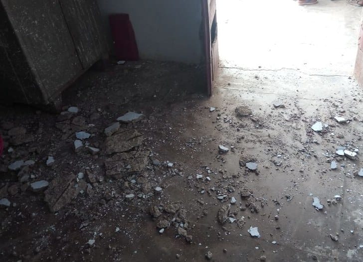 Building area falls in Damkoda block school