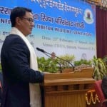 गोष्ठी में बोलते हुए केन्द्रीय गृह राज्य मंत्री किरेन रिजिजू