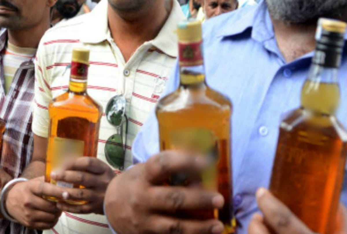 Monkey drinks alcohol in this tample 