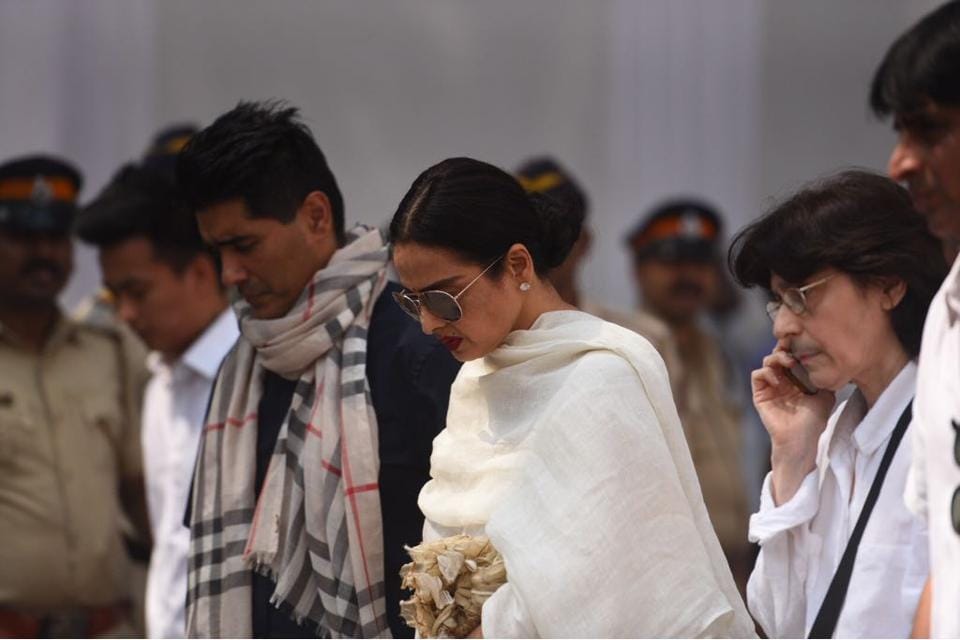 Bollywood stars come to pay their final respects to Sridevi funeral at the Celebration Sports Club 