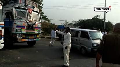 Big road accident in UP Auraiya, driver dies 