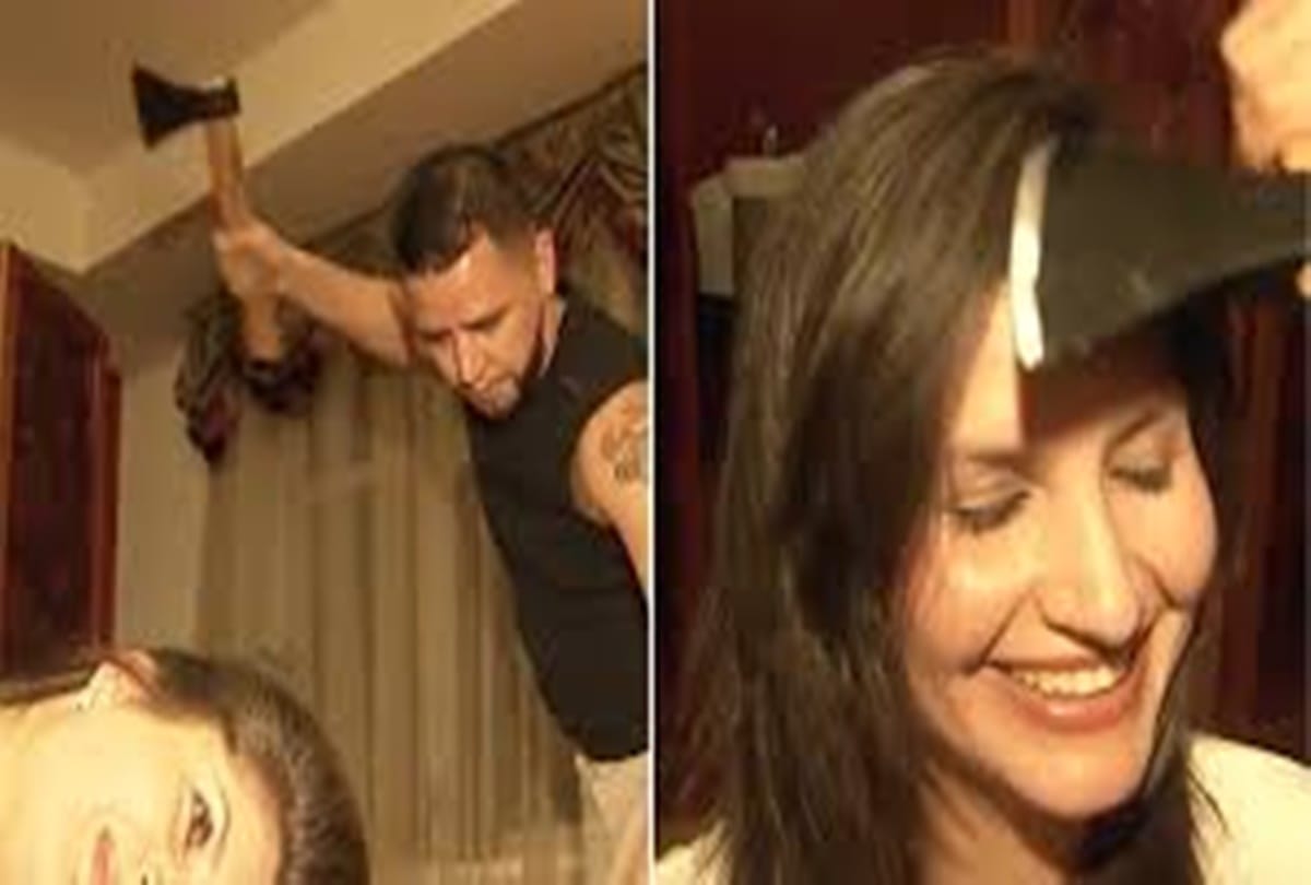 this russian stylist use axe instead of scissor to make cool haircuts