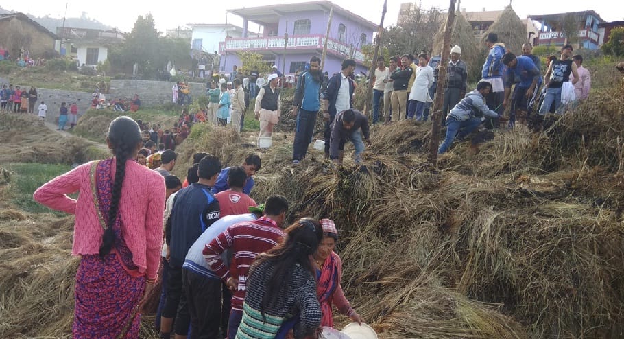 The loss of grass in the fire, 35 thousand losses