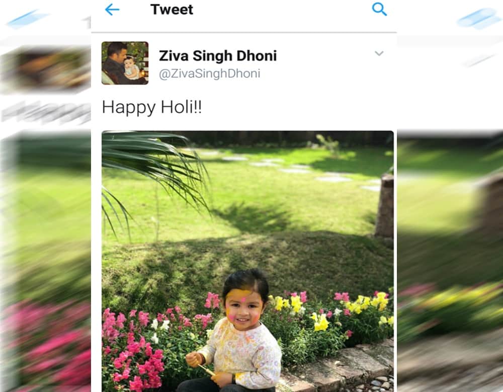 MS Dhoni daughter Ziva celebrate holi photos viral