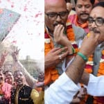 BJP celebrates win of north east states in lucknow.