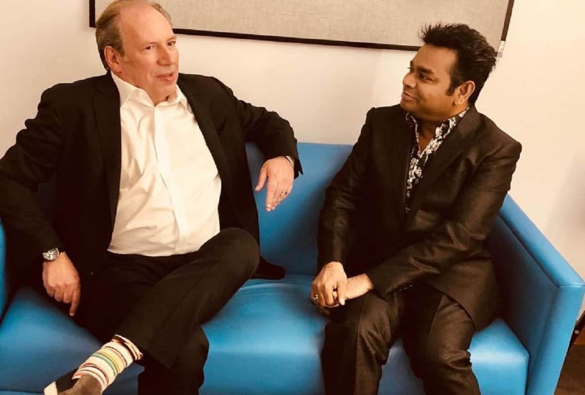 a r rahman bonds with hans zimmer at oscar concert