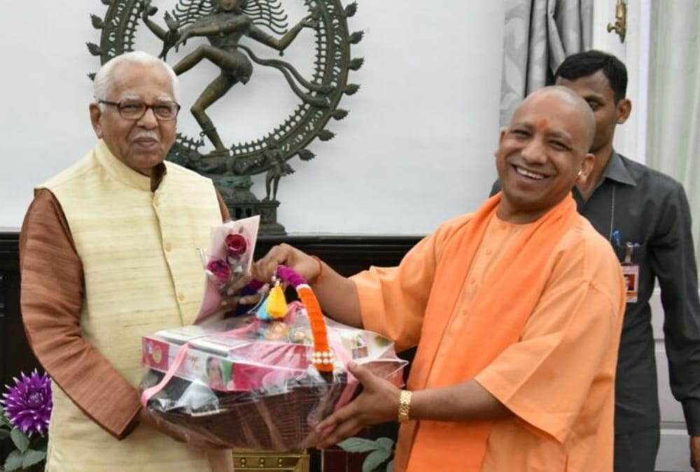 yogi adityanath meets governor ram naik in lucknow.