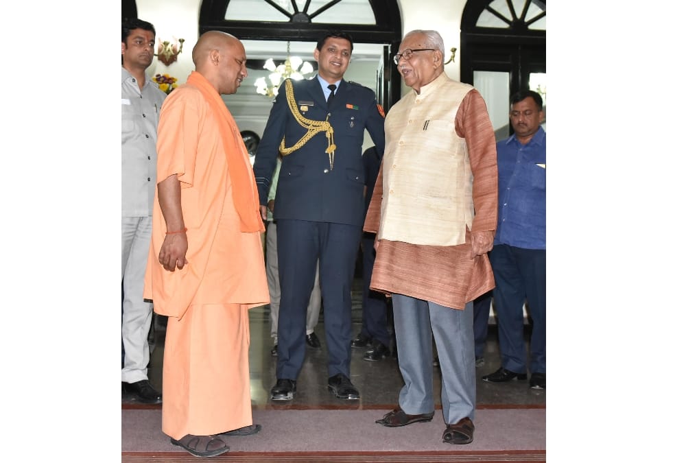 yogi adityanath meets governor ram naik in lucknow.