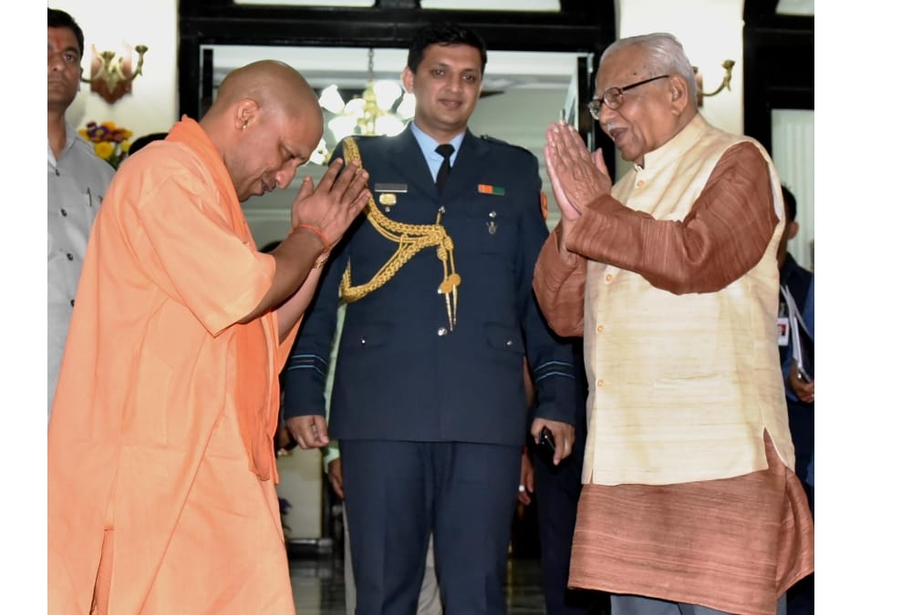 yogi adityanath meets governor ram naik in lucknow.