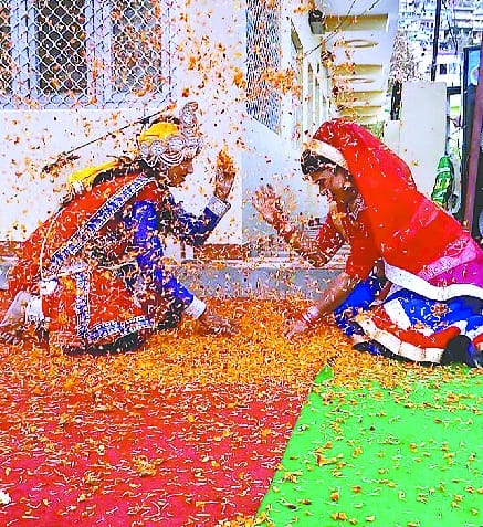 Holi celebrated in the rural areas of the district including the city