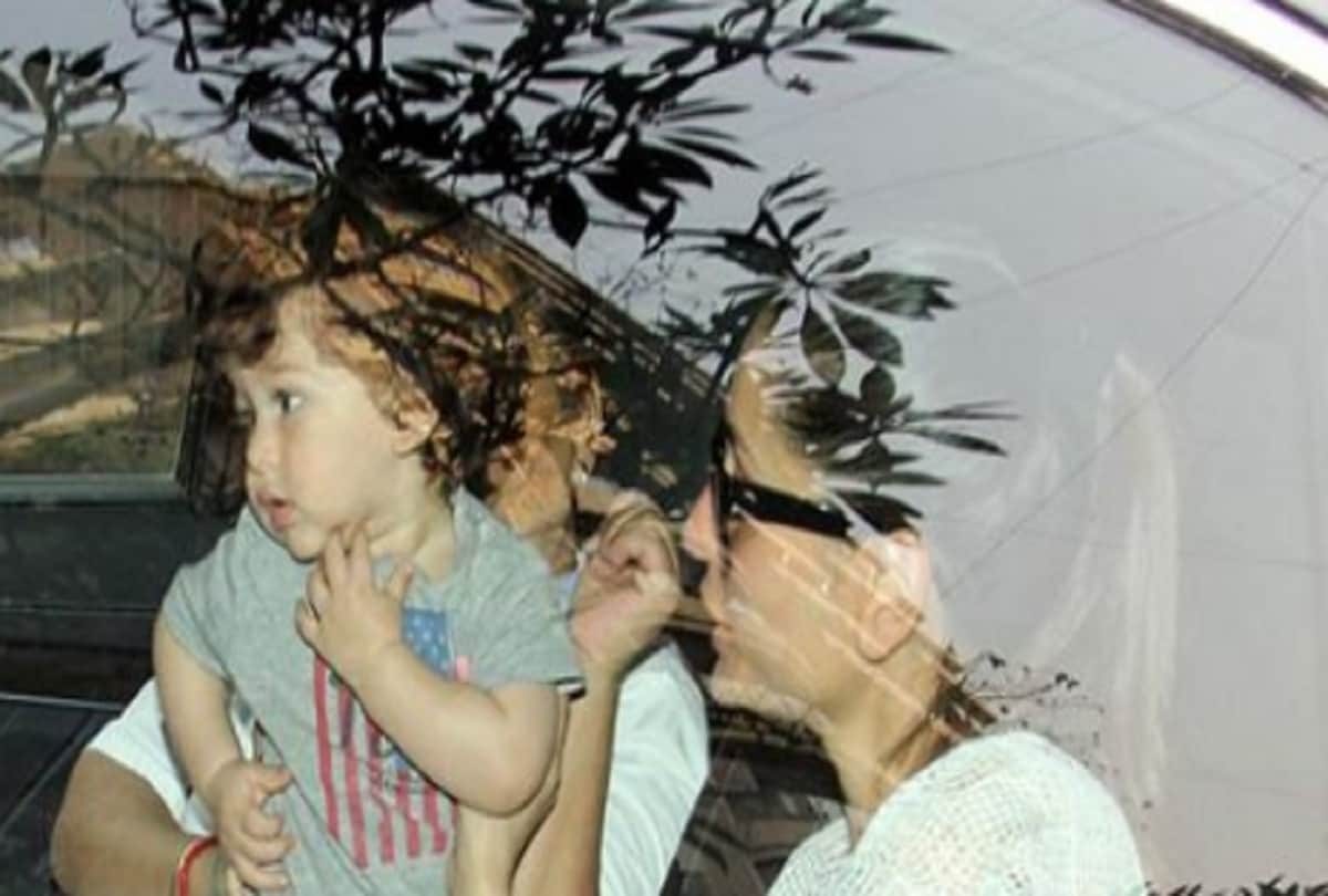 Taimur spotted with mom Kareena Kapoor Khan outside Karisma house