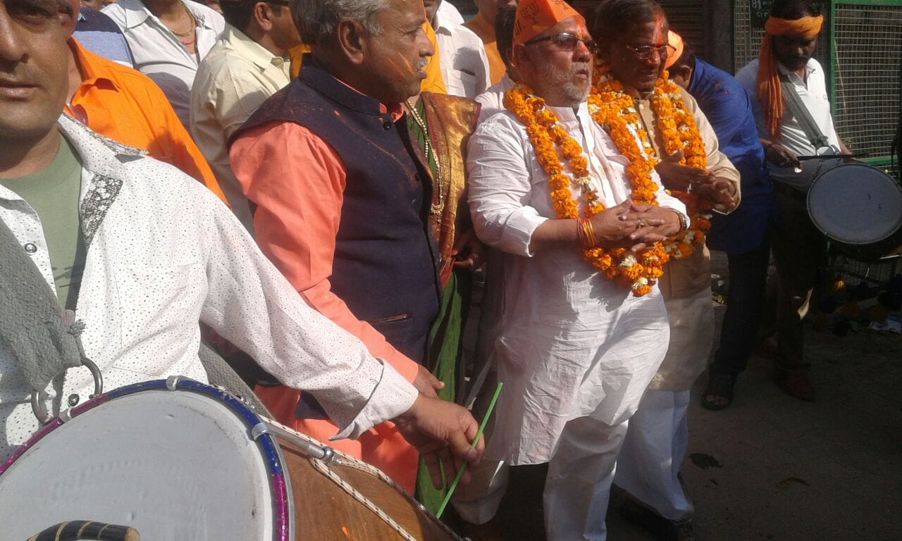 Northeast election results  BJP workers celebrate victory in purvanchal