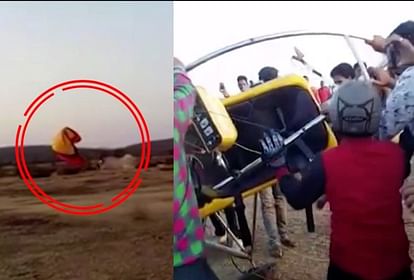 An accident during paragliding in mandsaur, mp