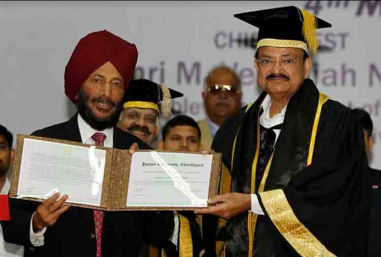 khel ratan award to milkha singh in 67th convocation in punjab university chandigarh