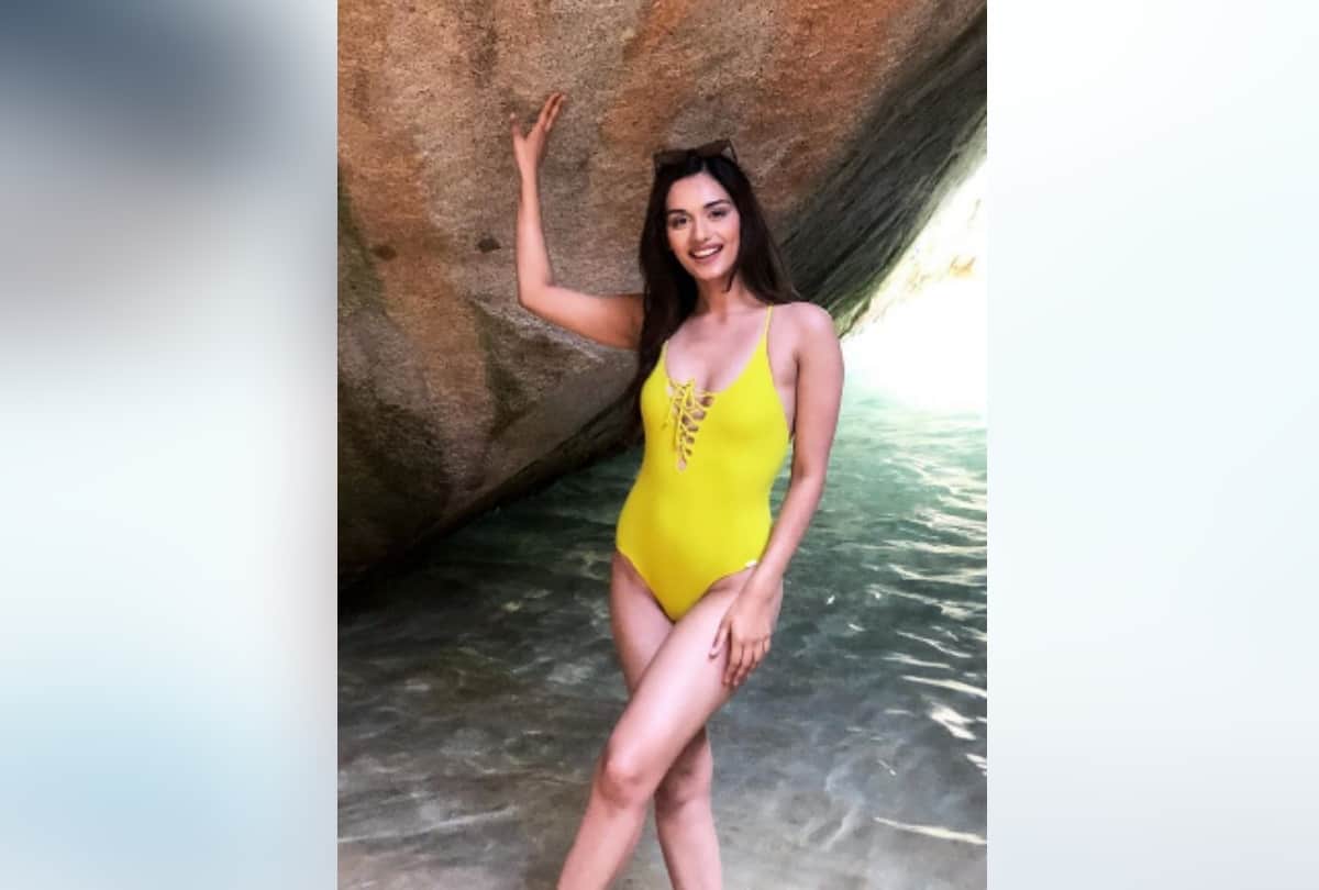 view hot pics of manushi chhillar in swimsuit