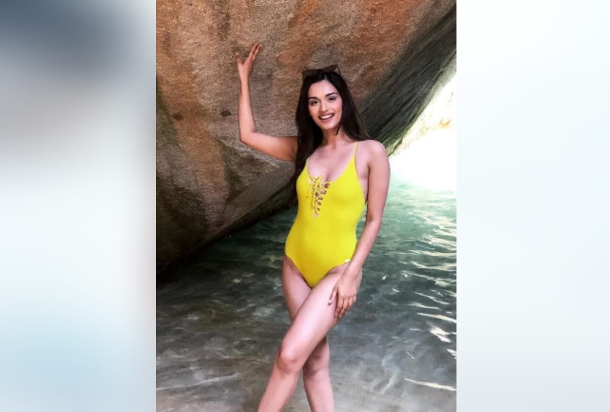 view hot pics of manushi chhillar in swimsuit