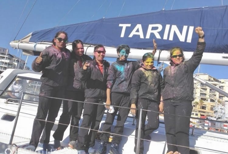 Team of INSV Tarini Navy Women officers reached cape town south africa