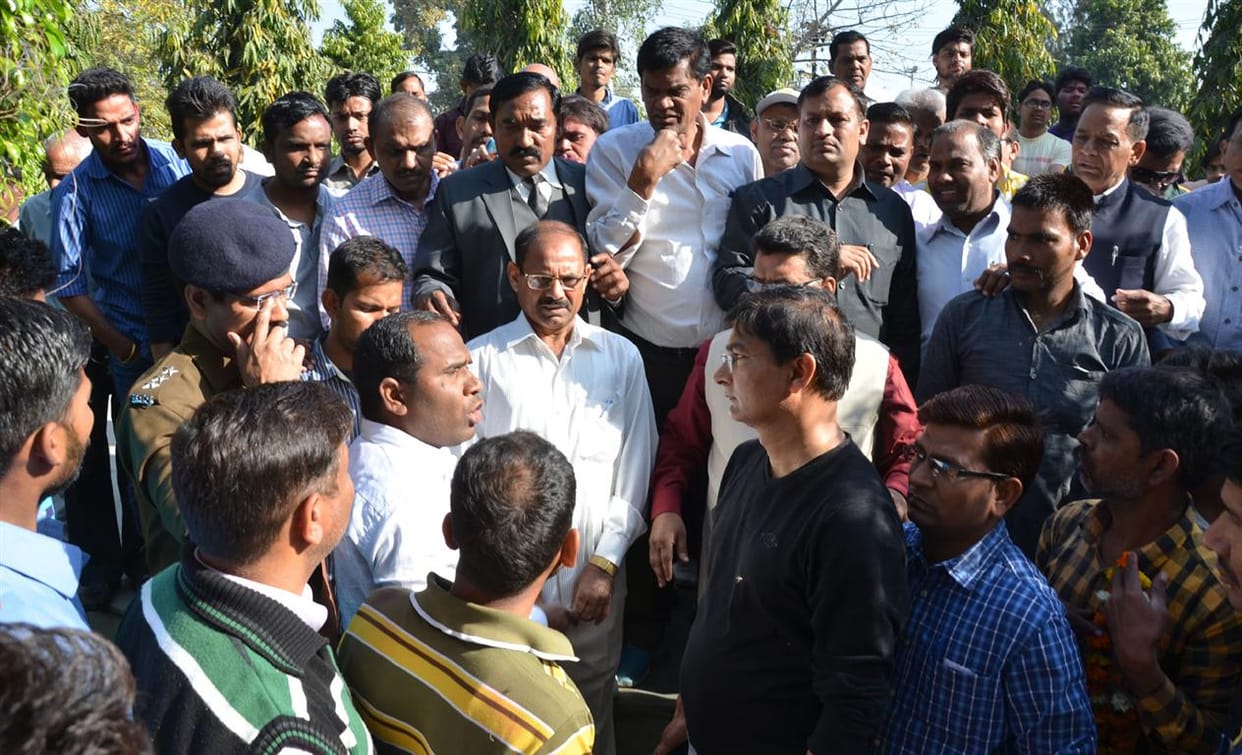 The agitation by the finger of the Ambedkar statue breaking, the followers put the jam