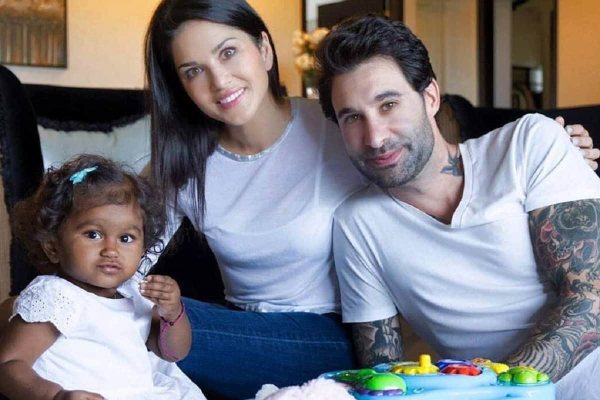 Sunny leone and husband daniel weber shared pictures of twin baby by surrogacy