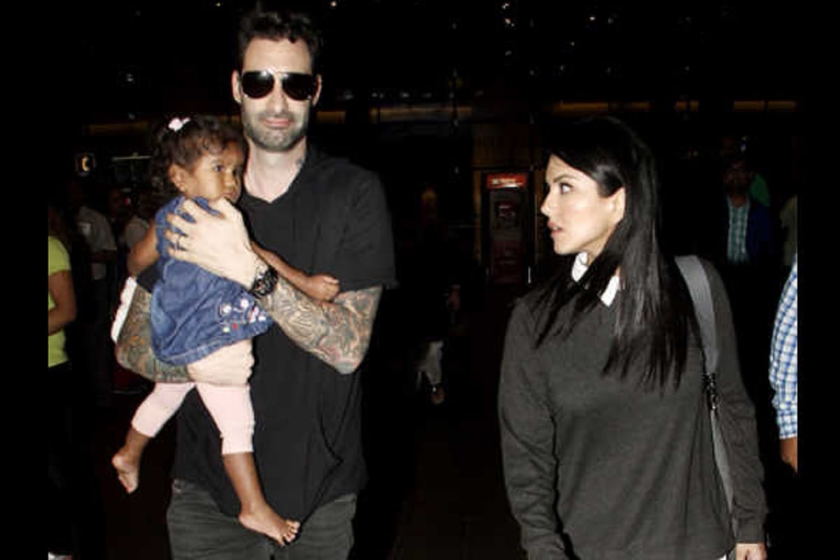 Sunny leone and husband daniel weber shared pictures of twin baby by surrogacy