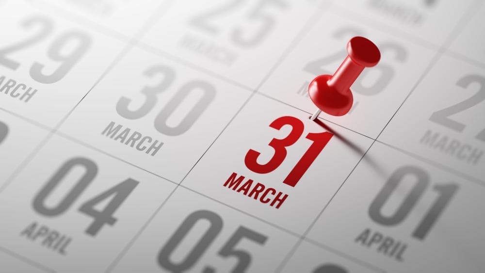 must complete these work before 31 march 2018
