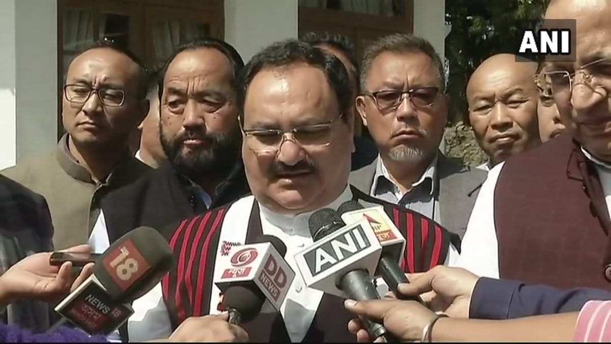 bjp leaders arrive at governor house in nagaland