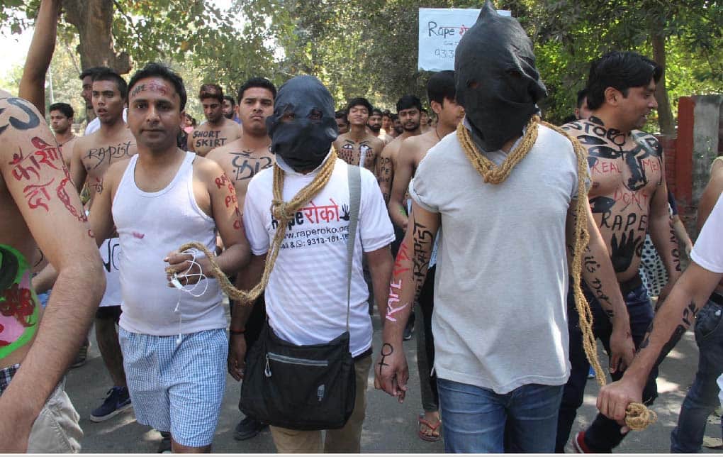stop rape campaign Rally by Wearing Boxer Shorts 