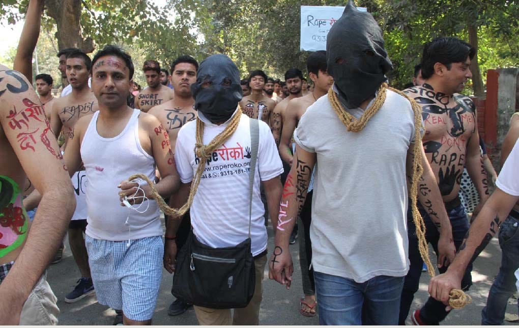 stop rape campaign Rally by Wearing Boxer Shorts 