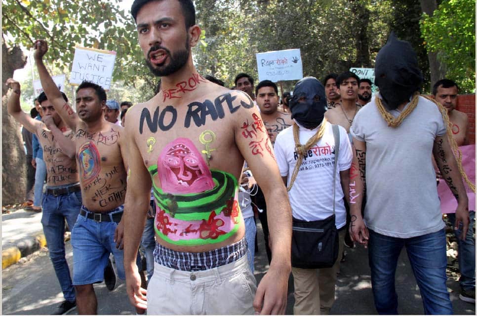 stop rape campaign Rally by Wearing Boxer Shorts 