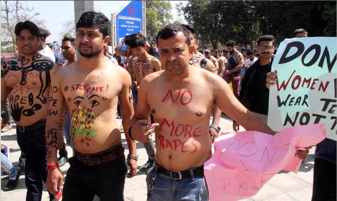 stop rape campaign Rally by Wearing Boxer Shorts 