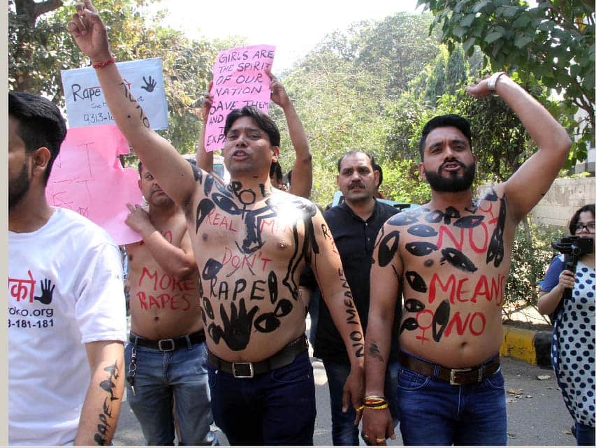 stop rape campaign Rally by Wearing Boxer Shorts 