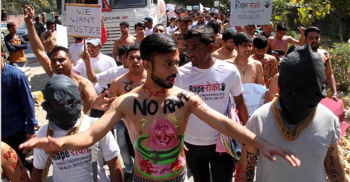 stop rape campaign Rally by Wearing Boxer Shorts 