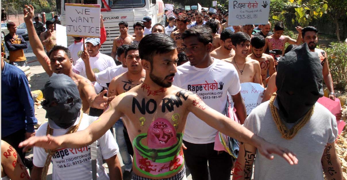 stop rape campaign Rally by Wearing Boxer Shorts 