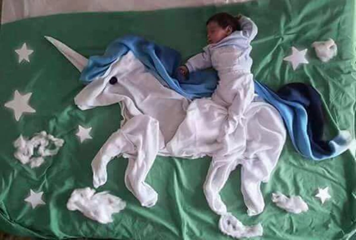 Moms perfect idea of taking pictures of her baby