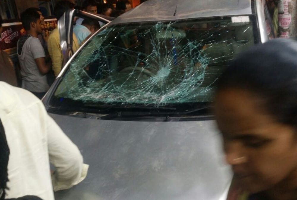 A bus trampled people in lucknow.