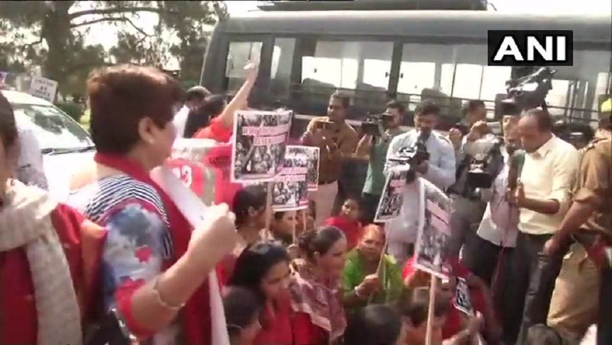 Women day Congress leaders protest outside Parliament over the women's reservation bill