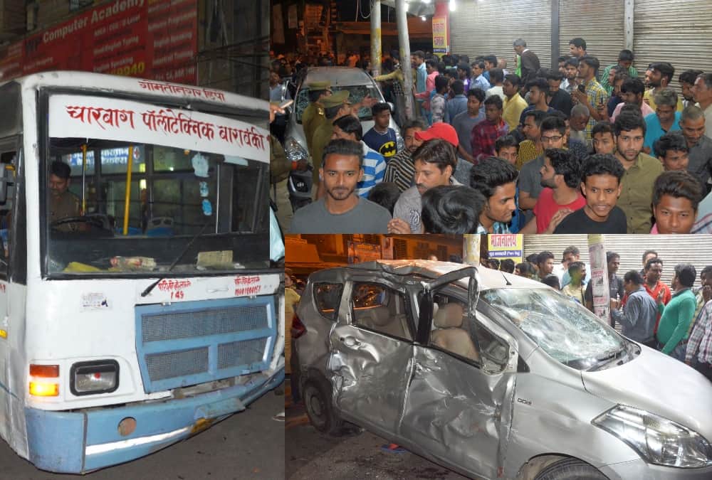 A bus trampled people in lucknow.