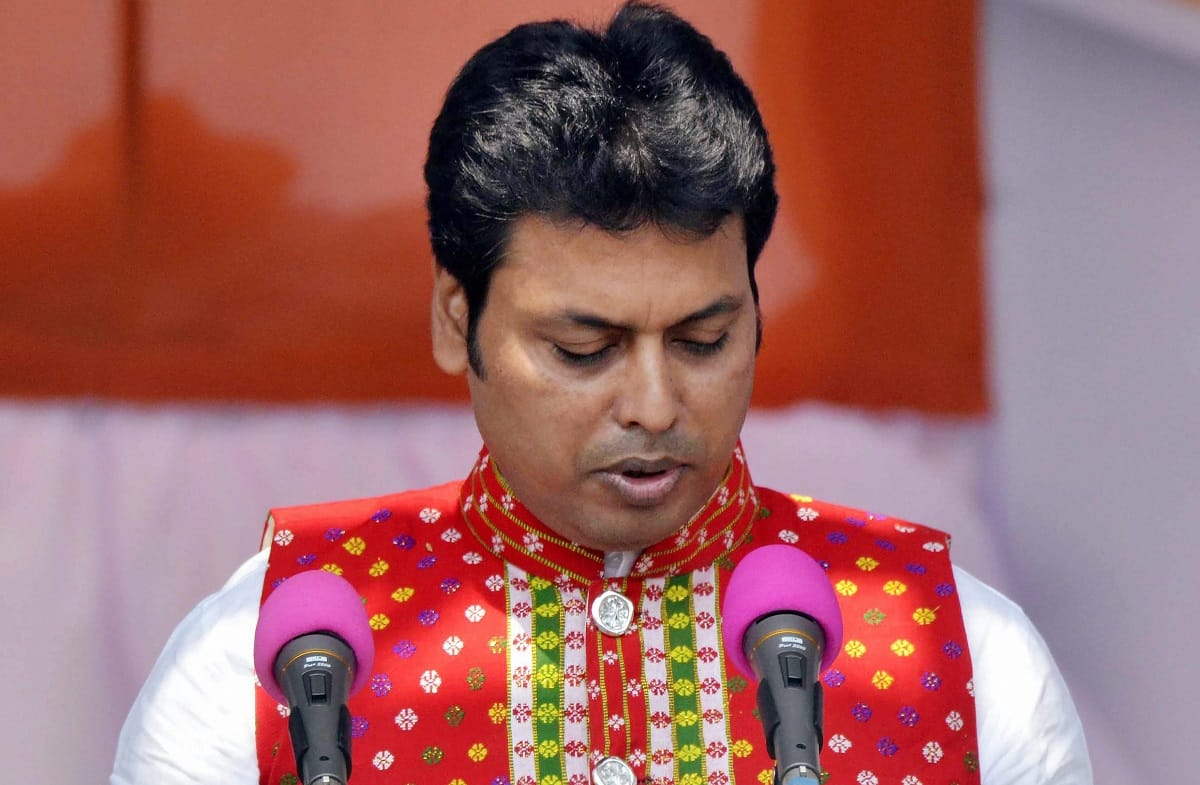Biplab Deb  sweared-in as chief minister of tripura 