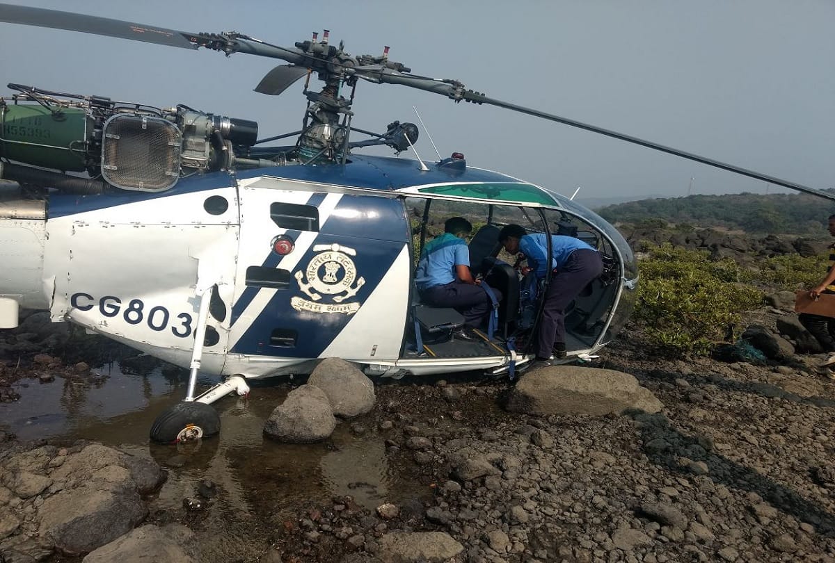  Indian Coast Guard helicopter crashes near Murud's Nandgaon in Raigad district