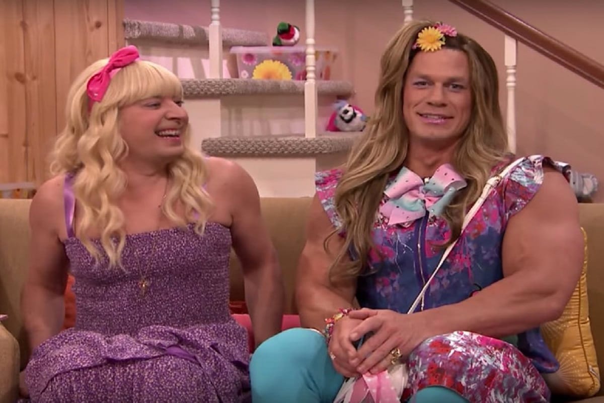 john cena used to carry girl dress in a comedy show