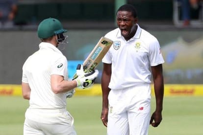 controversial moment between kagiso rabada and steve smith in second test