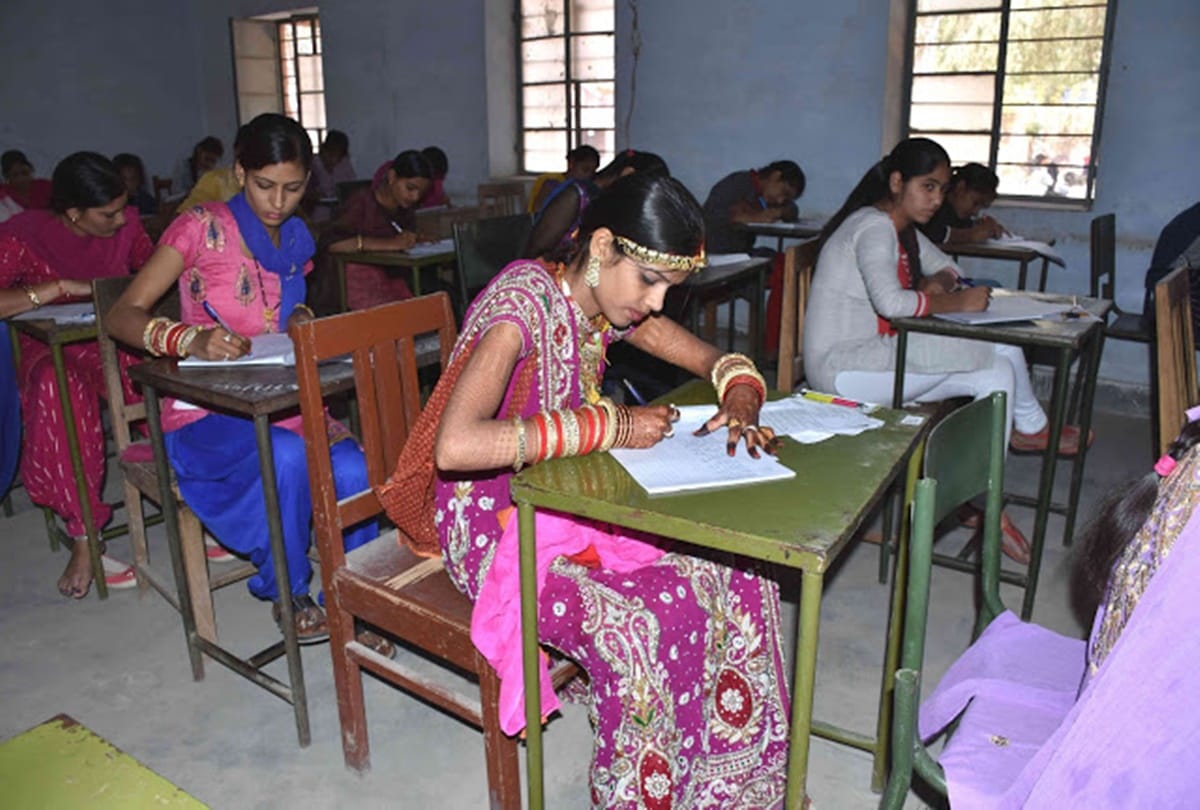 After wedding at night a girl reached examination centre