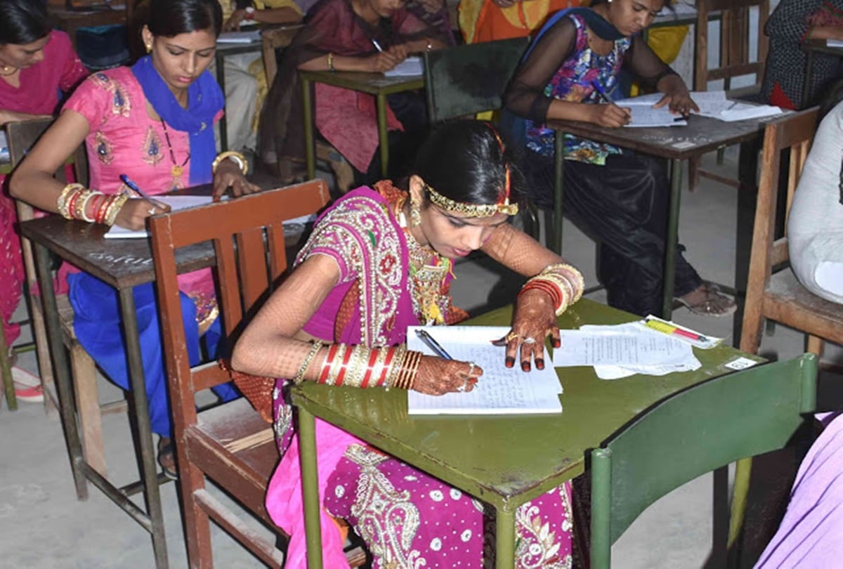 After wedding at night a girl reached examination centre