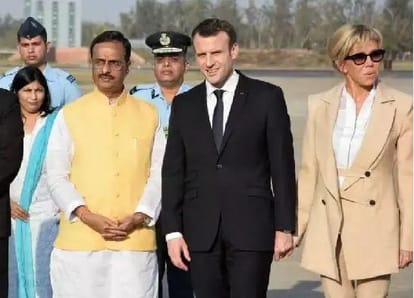 agra french president seen beuty of taj mahal