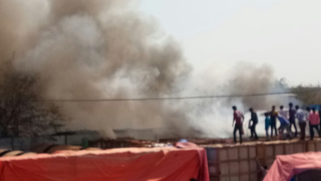 fire in a private company's store works for lucknow metro.