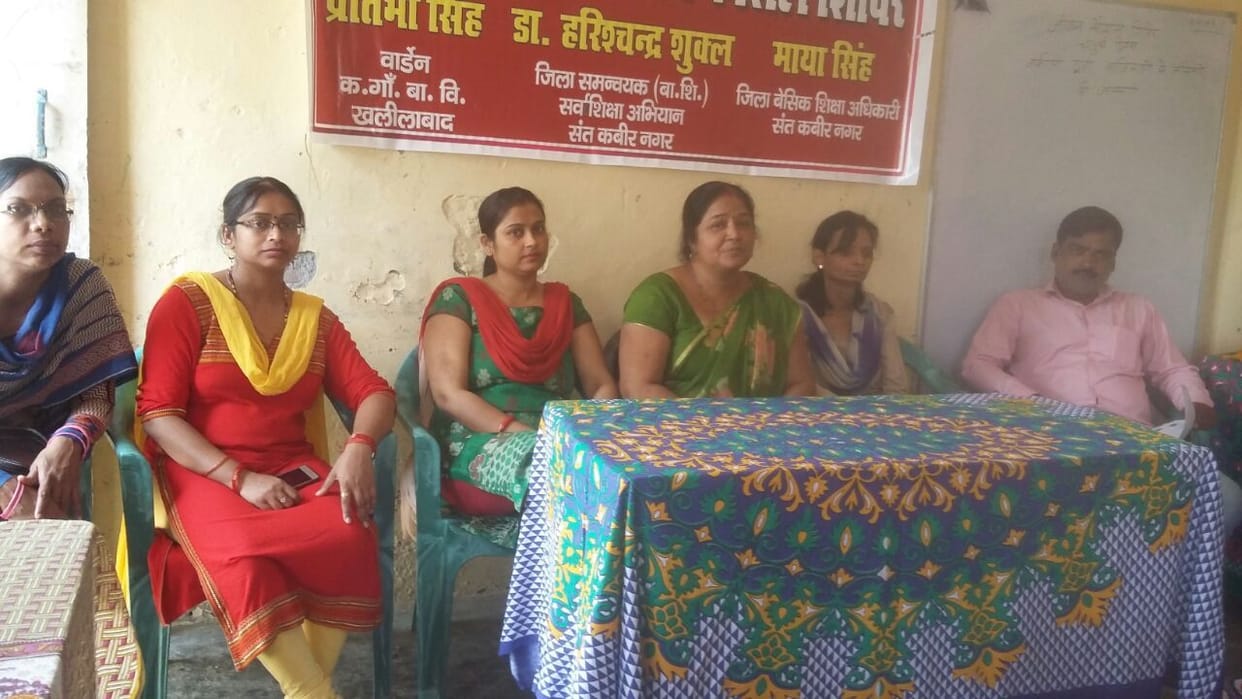 Respectful girl students on good painting