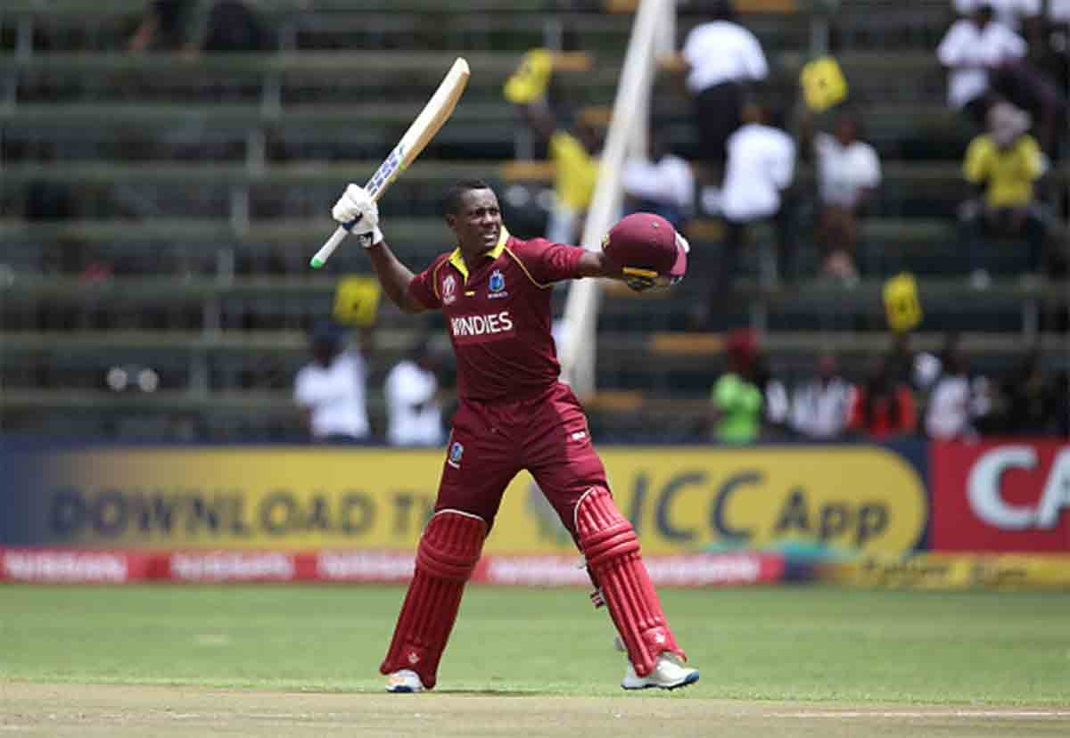 icc world cup qualifier rovman powell ton powers west indies to enter in super six
