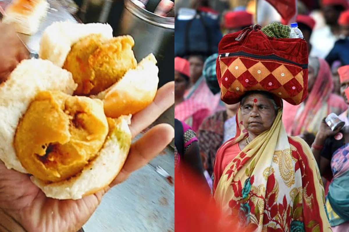 Mumbai Protest : Farmers having Vada Pav in During kisan rally