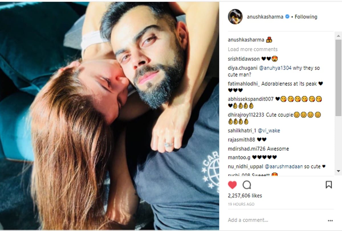 Anushka sharma and virat kohli kiss going viral on internet