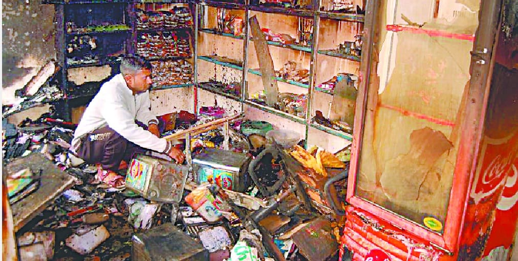 Fire in three shops 
